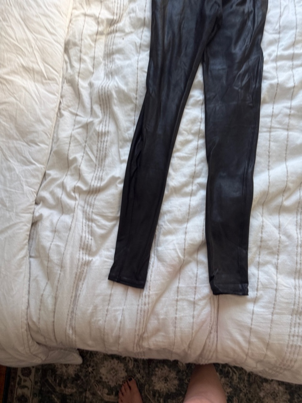 Spanx Black Faux Leather High-Waist Leggings - Picture 3 of 3